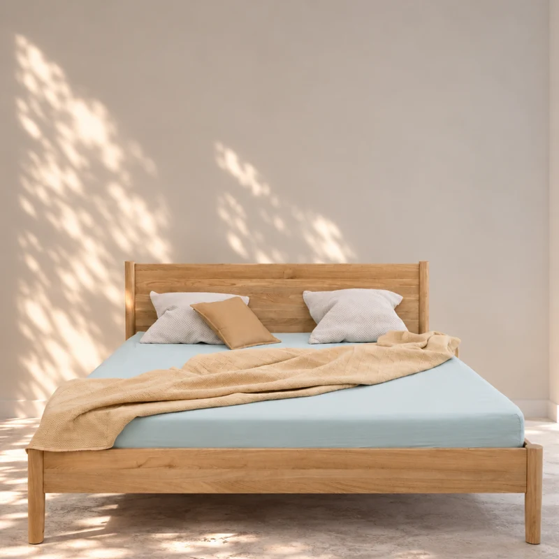 AURA-Bett aus massiver Eiche | VESKOR