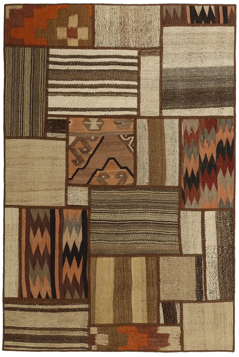 MY-RUG Teppich "Modern Patchwork " Geometrische Muster, Handgeknüpft