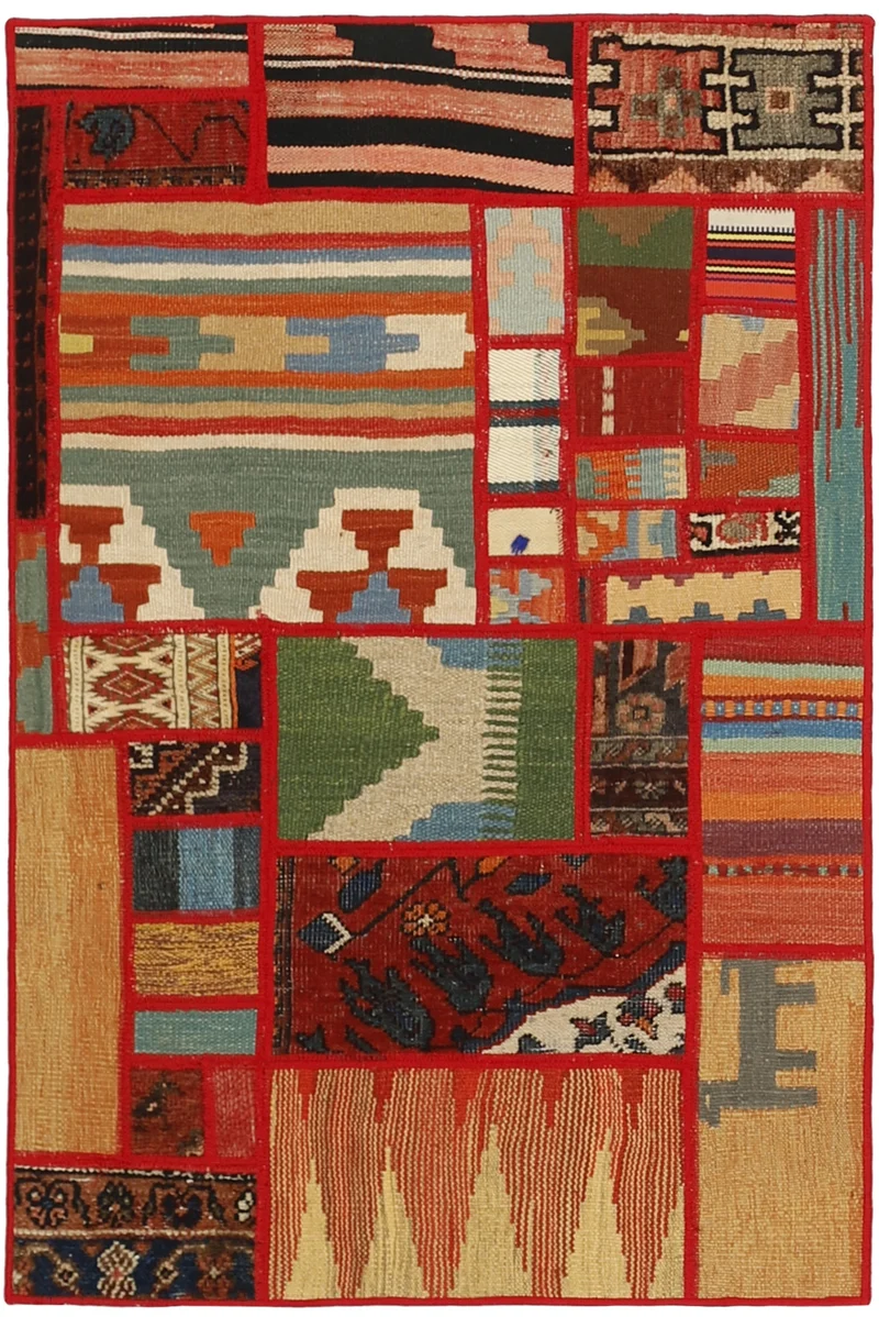 MY-RUG Teppich "Modern Patchwork " Geometrische Muster, Handgeknüpft
