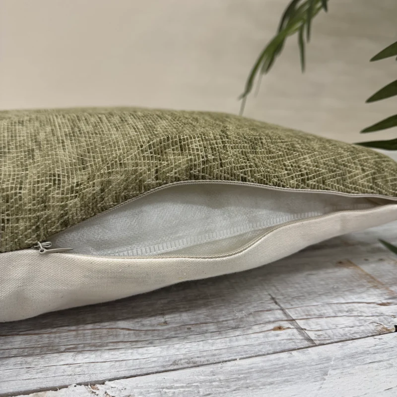 H&S Collection Chevron Kissen grün 45x45 Neuware Dekokissen