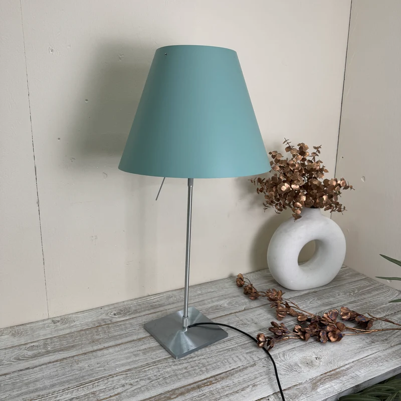 Luceplan Costanzina D13 Tischlampe Türkis Silbern Lampe Gebraucht