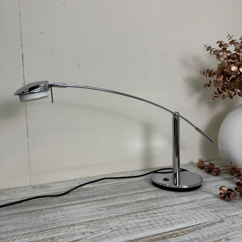 Designer Tischleuchte Chrom Flexarm Schreibtischlampe Lampe Gebraucht