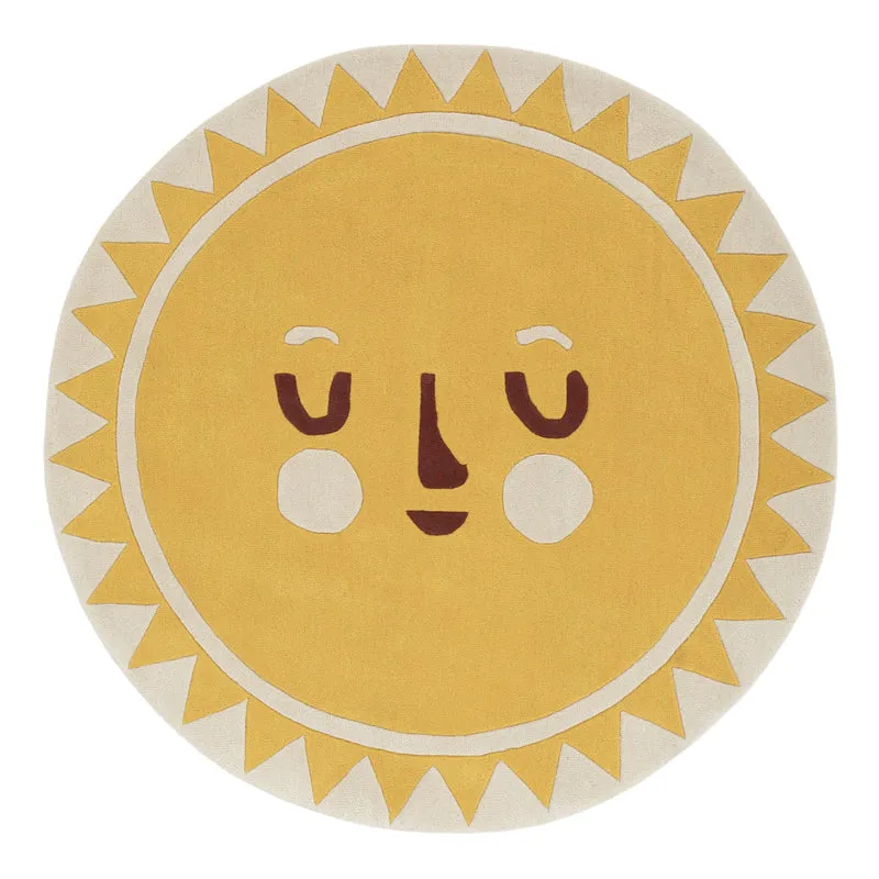 Kinderteppich Sonne rund