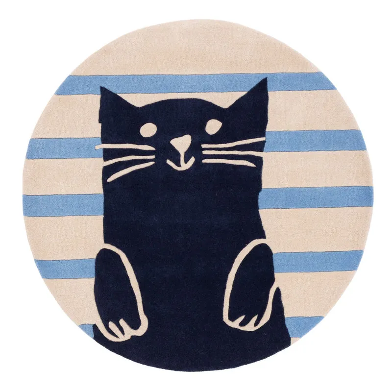 Kinderteppich Katze rund