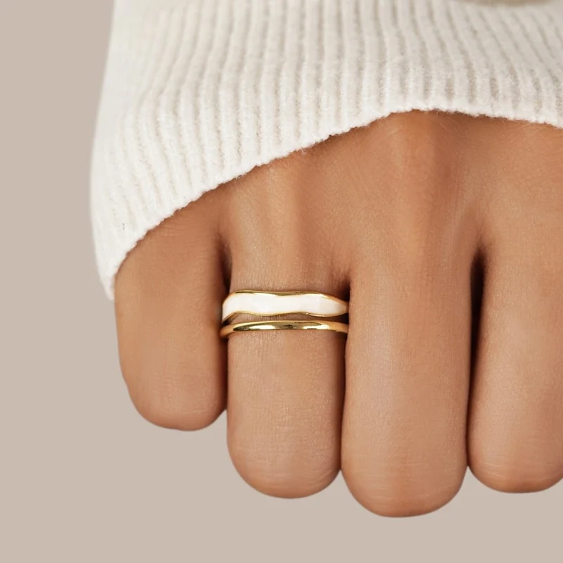 Ivory Dune Adjustable Layered Ring