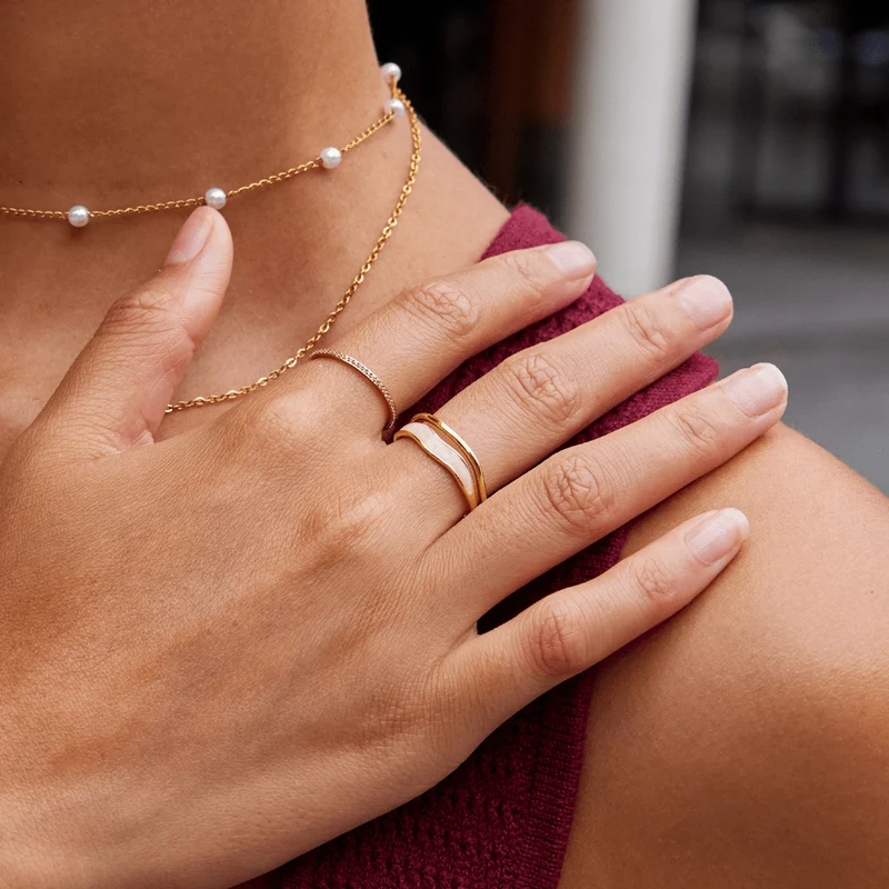 Ivory Dune Adjustable Layered Ring