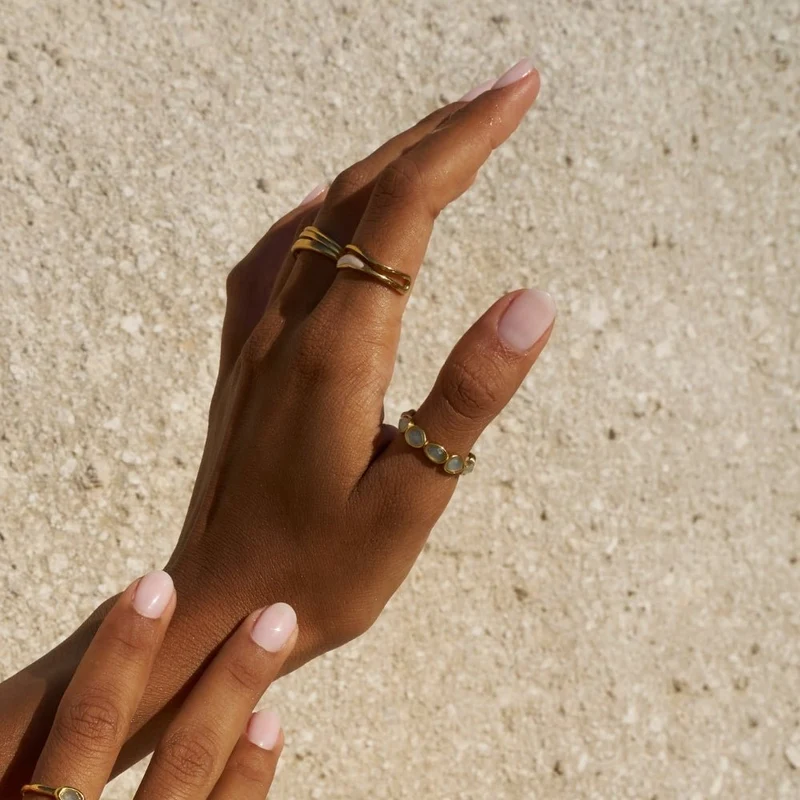 Lunar Halo Moonstone Band Ring