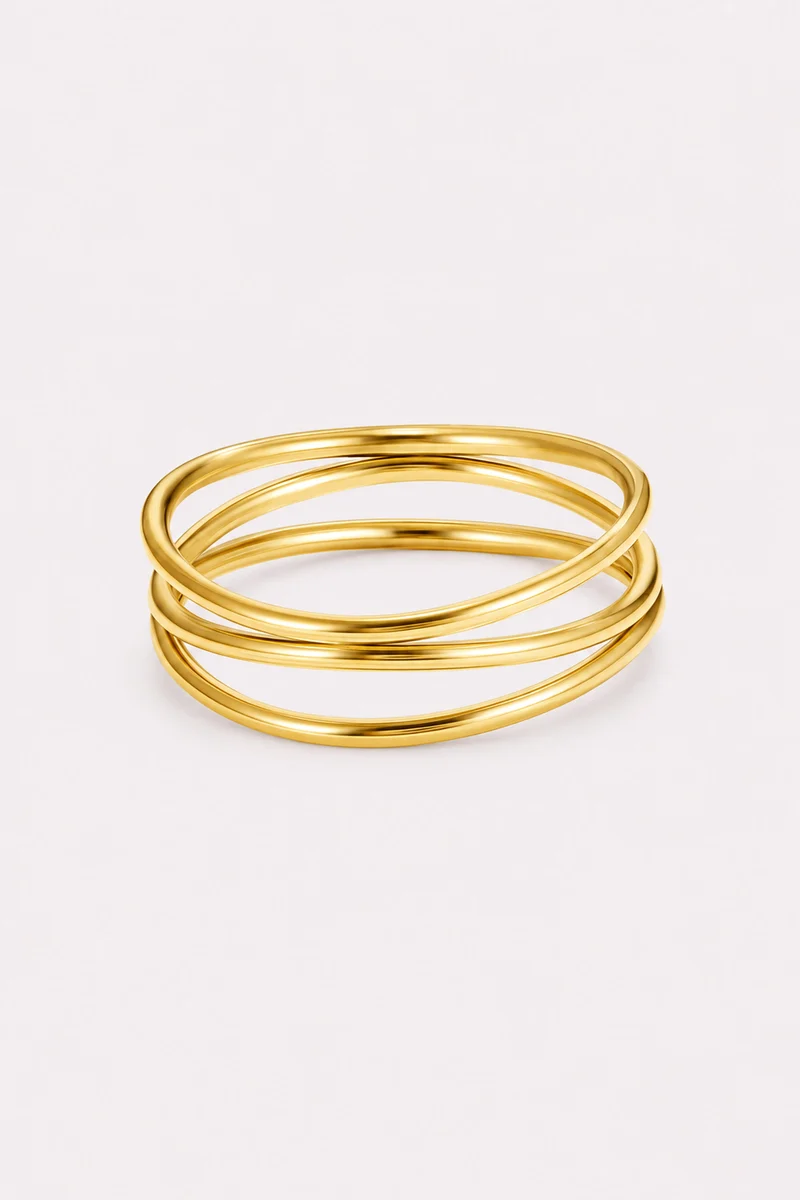 Infinite Lines Gold Loop Ring