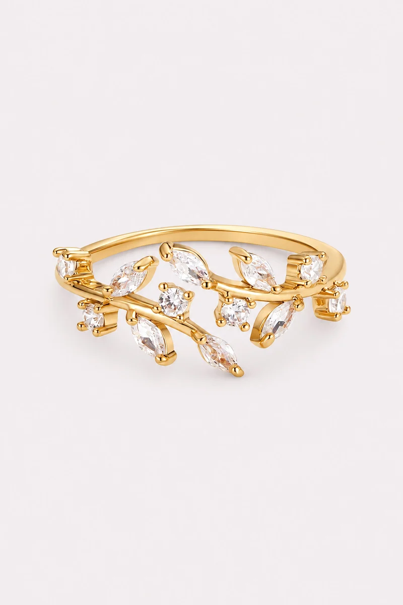 Wildvine Adjustable Crystal Ring