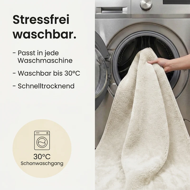Waschbarer Kurzflor Teppich, rutschfest & weich, Einfarbig für Wohnzimmer, Schlafzimmer, Küche & Kinderzimmer