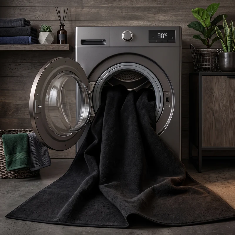 Waschbarer Kurzflor Teppich, rutschfest & weich, Einfarbig für Wohnzimmer, Schlafzimmer, Küche & Kinderzimmer