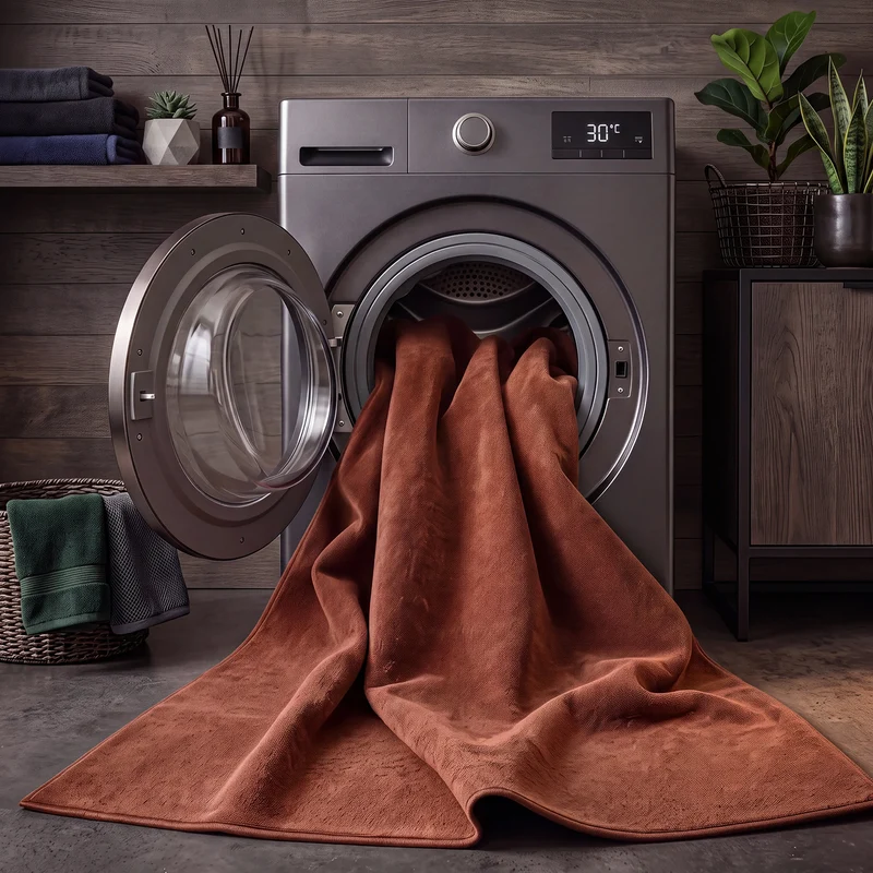 Waschbarer Kurzflor Teppich, rutschfest & weich, Einfarbig für Wohnzimmer, Schlafzimmer, Küche & Kinderzimmer