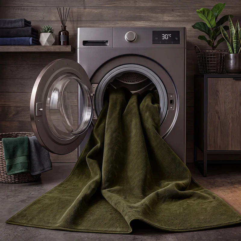 Waschbarer Kurzflor Teppich, rutschfest & weich, Einfarbig für Wohnzimmer, Schlafzimmer, Küche & Kinderzimmer