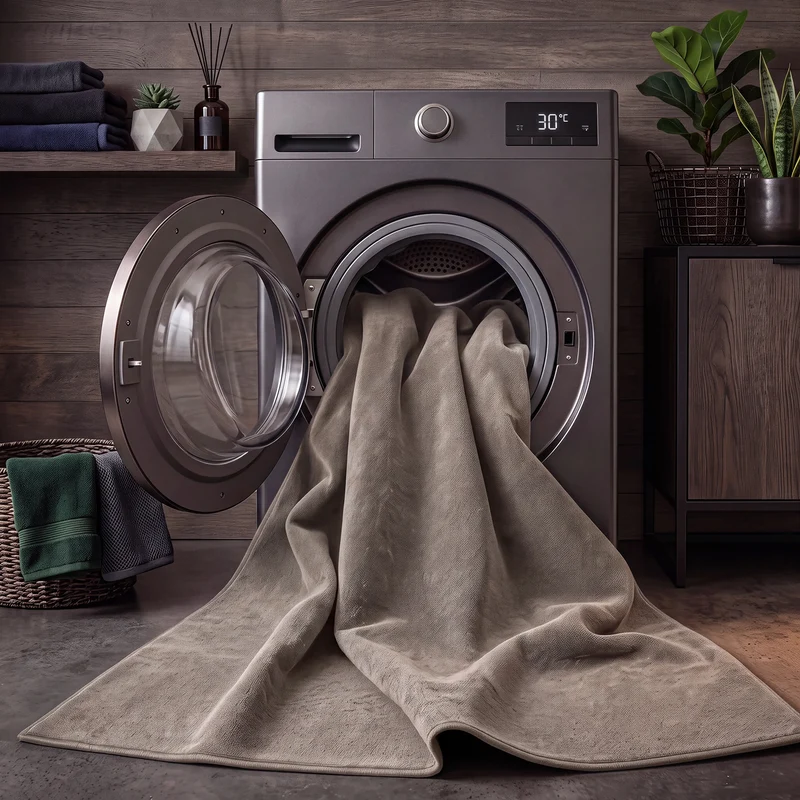 Waschbarer Kurzflor Teppich, rutschfest & weich, Einfarbig für Wohnzimmer, Schlafzimmer, Küche & Kinderzimmer