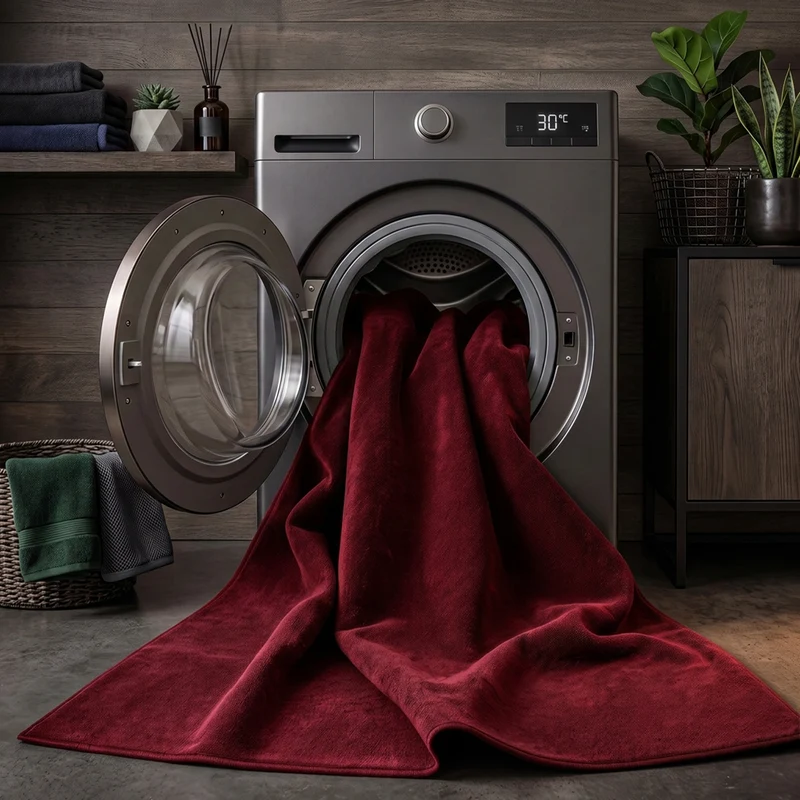 Waschbarer Kurzflor Teppich, rutschfest & weich, Einfarbig für Wohnzimmer, Schlafzimmer, Küche & Kinderzimmer