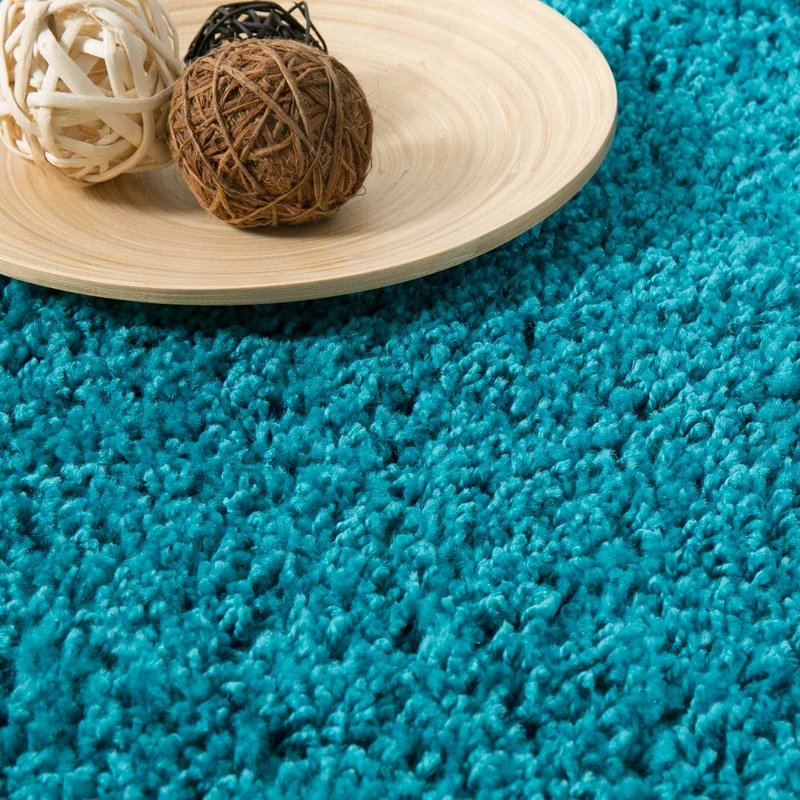 Prime Shaggy Hochflor Teppich in 13 Uni Farben + Runde Teppiche Wohnzimmer