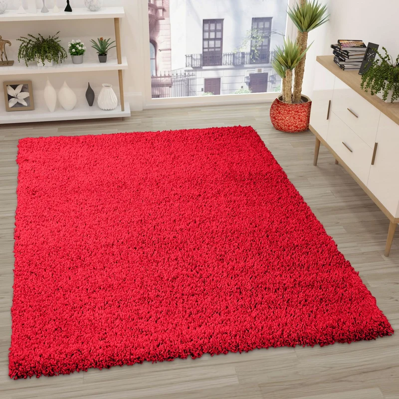 Prime Shaggy Hochflor Teppich in 13 Uni Farben + Runde Teppiche Wohnzimmer