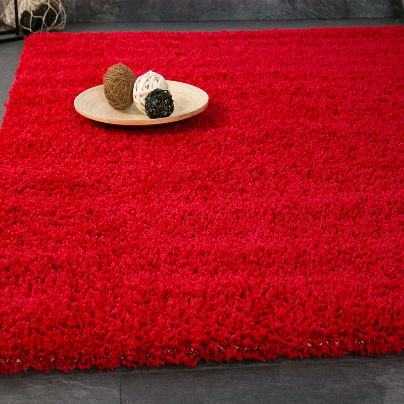 Prime Shaggy Hochflor Teppich in 13 Uni Farben + Runde Teppiche Wohnzimmer