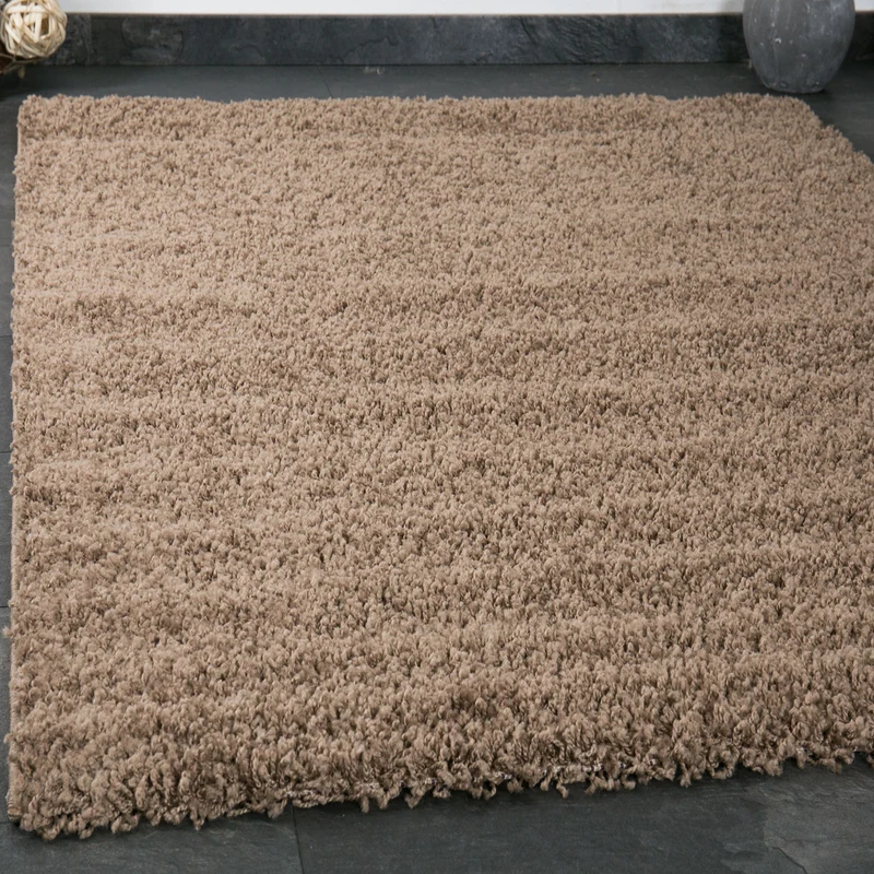 Prime Shaggy Hochflor Teppich in 13 Uni Farben + Runde Teppiche Wohnzimmer