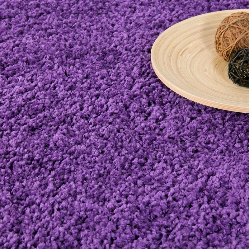 Prime Shaggy Hochflor Teppich in 13 Uni Farben + Runde Teppiche Wohnzimmer