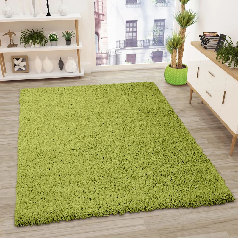 Prime Shaggy Hochflor Teppich in 13 Uni Farben + Runde Teppiche Wohnzimmer
