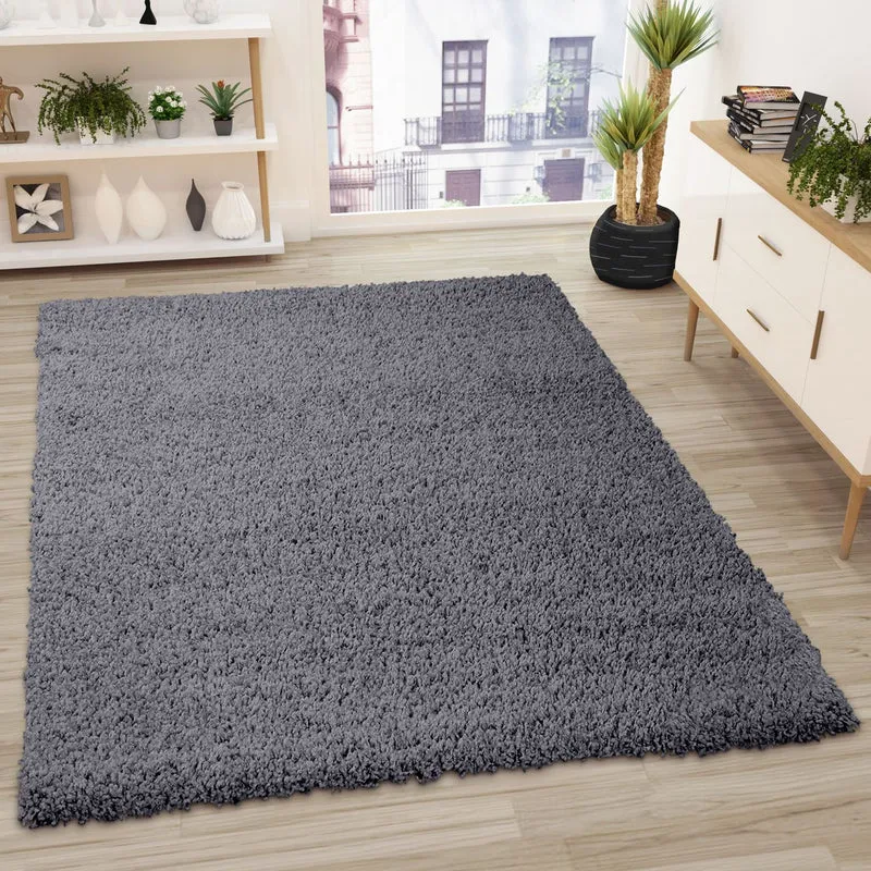 Prime Shaggy Hochflor Teppich in 13 Uni Farben + Runde Teppiche Wohnzimmer