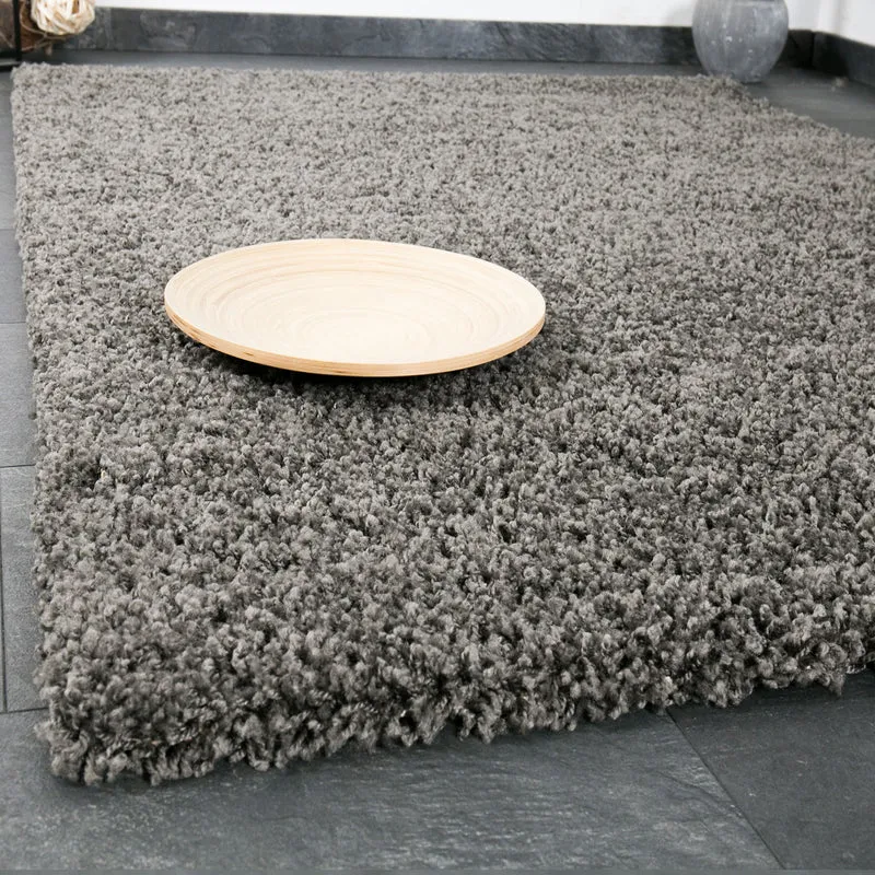Prime Shaggy Hochflor Teppich in 13 Uni Farben + Runde Teppiche Wohnzimmer