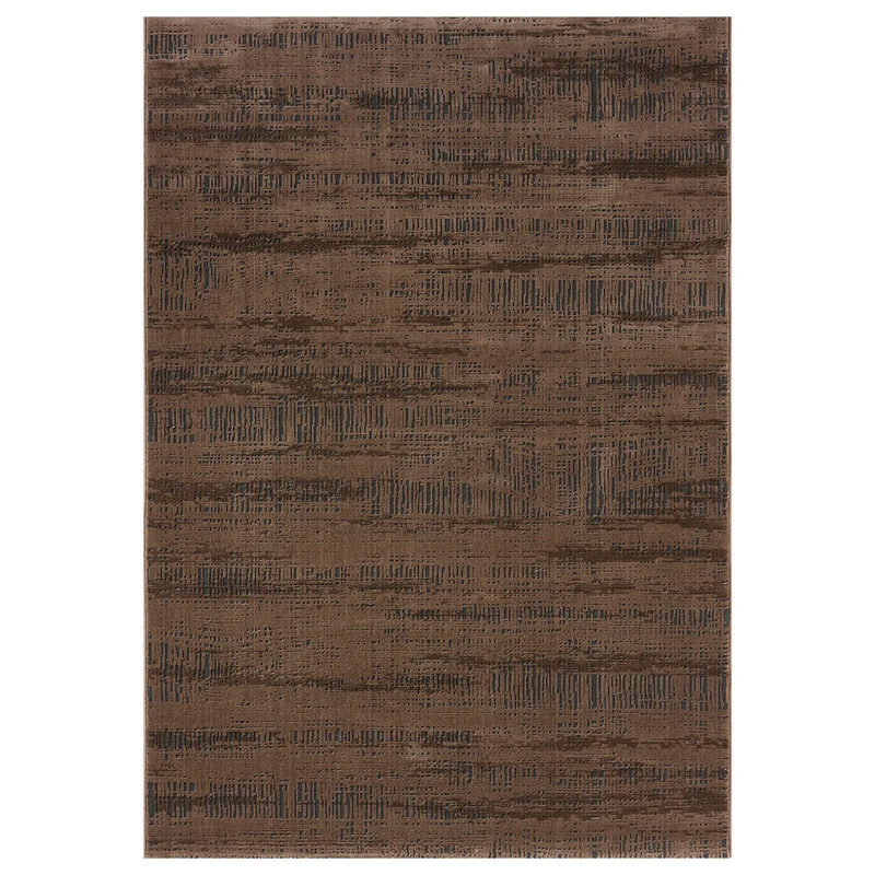 Teppich Modern Wohnzimmer Schlafzimmer Boho 3D Effekt Hoch&Tief Pflegeleicht in Braun und Anthrazit