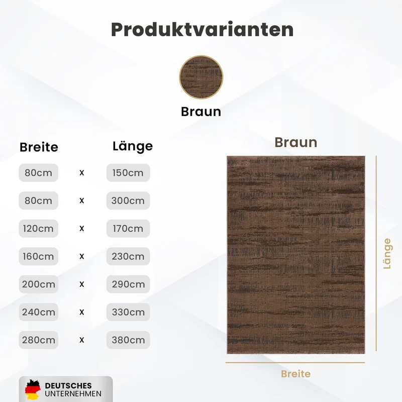Teppich Modern Wohnzimmer Schlafzimmer Boho 3D Effekt Hoch&Tief Pflegeleicht in Braun und Anthrazit