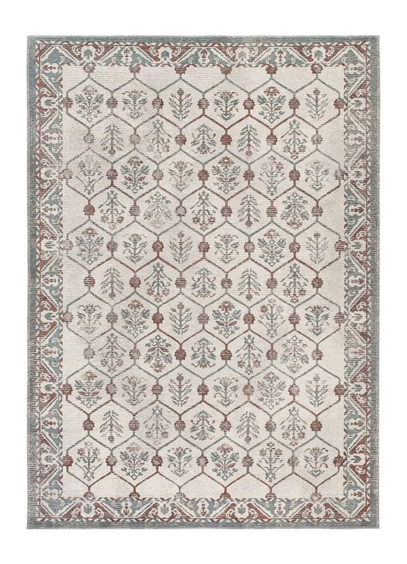 Alfombra de exterior de estilo vintage Lua 3108 Azul
