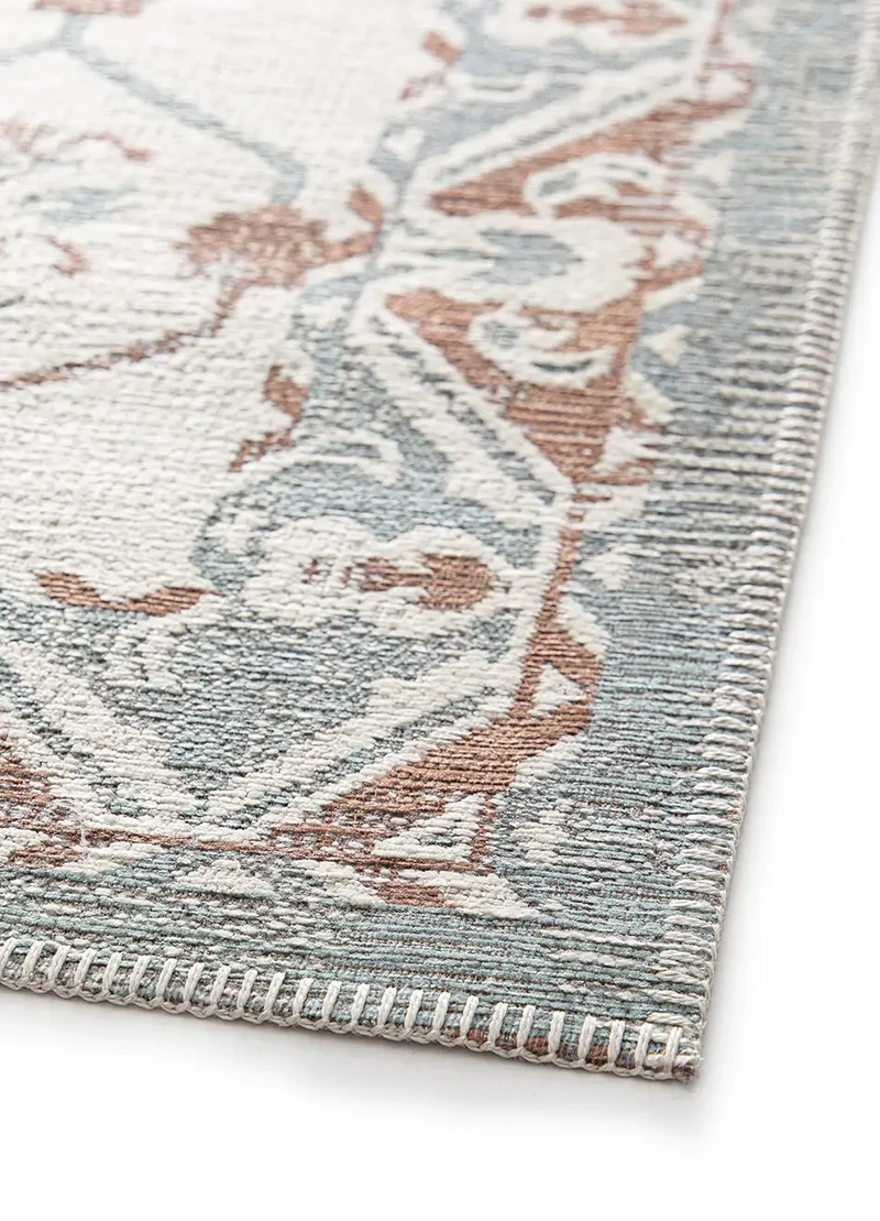 Alfombra de exterior de estilo vintage Lua 3108 Azul