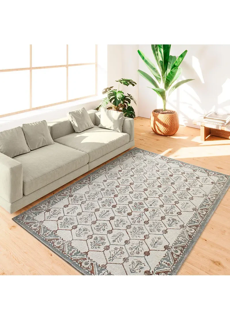 Alfombra de exterior de estilo vintage Lua 3108 Azul