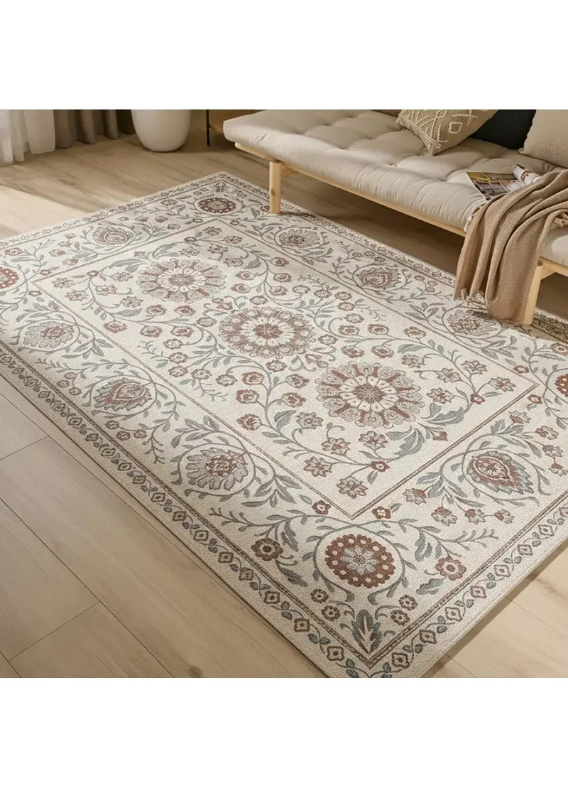 Alfombra de exterior clásica con motivos florales Lua 3104 Azul