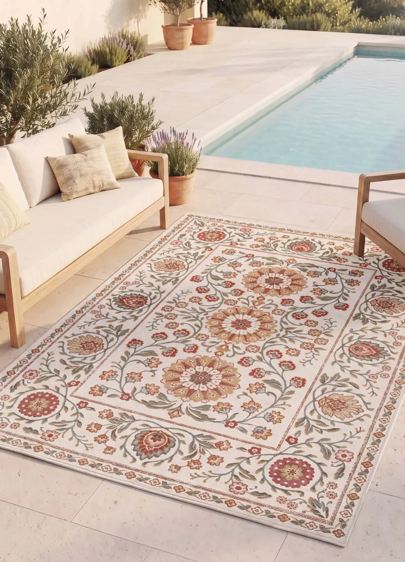 Alfombra de exterior clásica con motivos florales Lua 3104 Multicolor