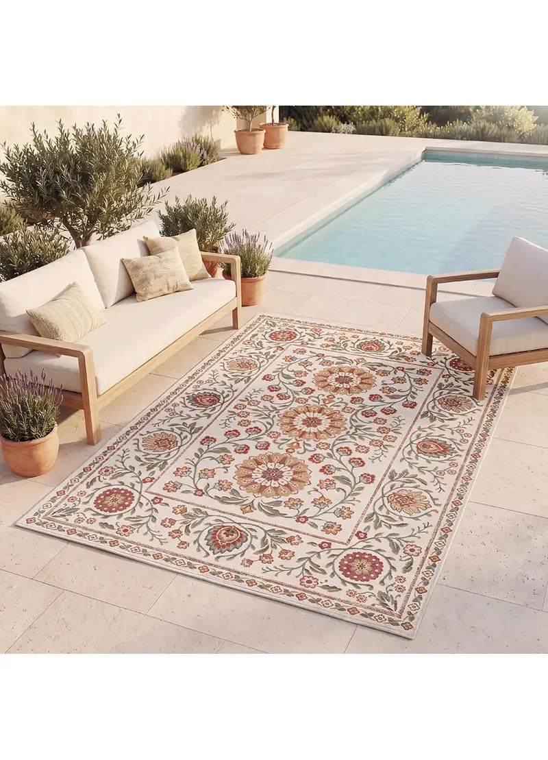 Alfombra de exterior clásica con motivos florales Lua 3104 Multicolor