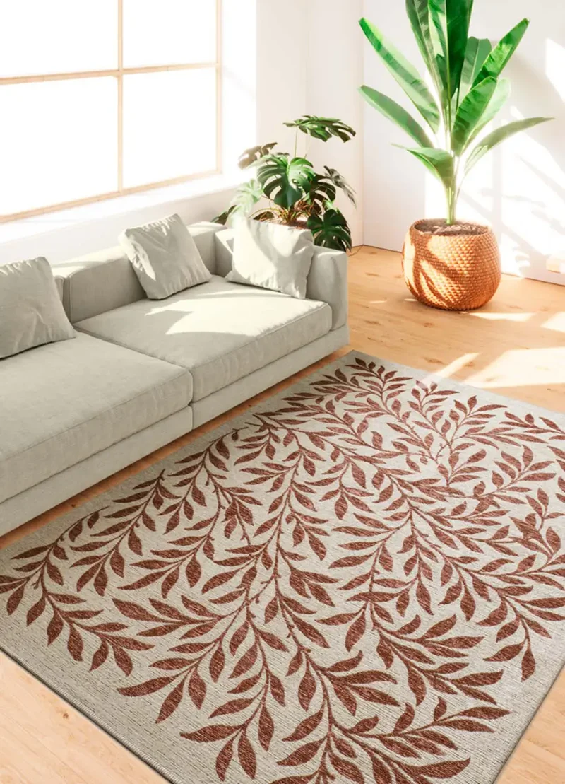 Alfombra de exterior con motivos florales Lua 3103 Caldera