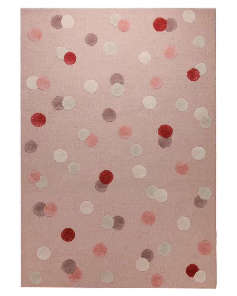 Konfetti auf Blush - Handtuft Wolle 160 x 230 cm