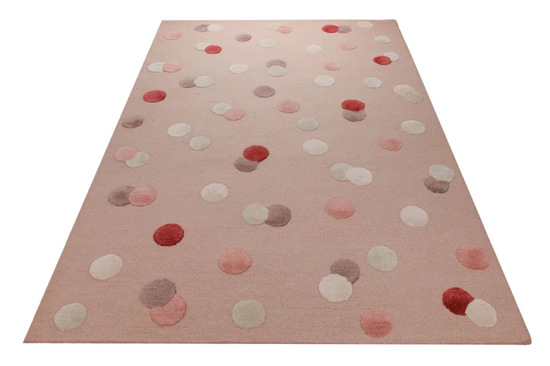Konfetti auf Blush - Handtuft Wolle 160 x 230 cm