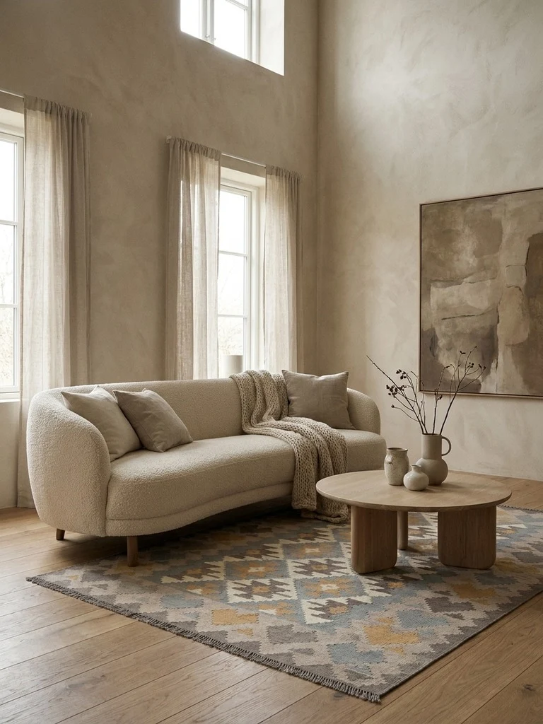 Kelim Gashgai · Handgewebt – Beige, 238x174 cm