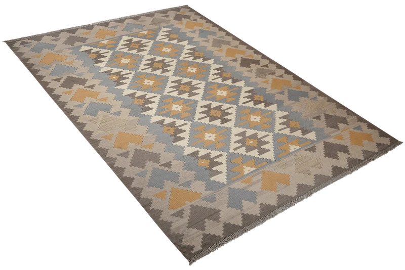 Kelim Gashgai · Handgewebt – Beige, 238x174 cm