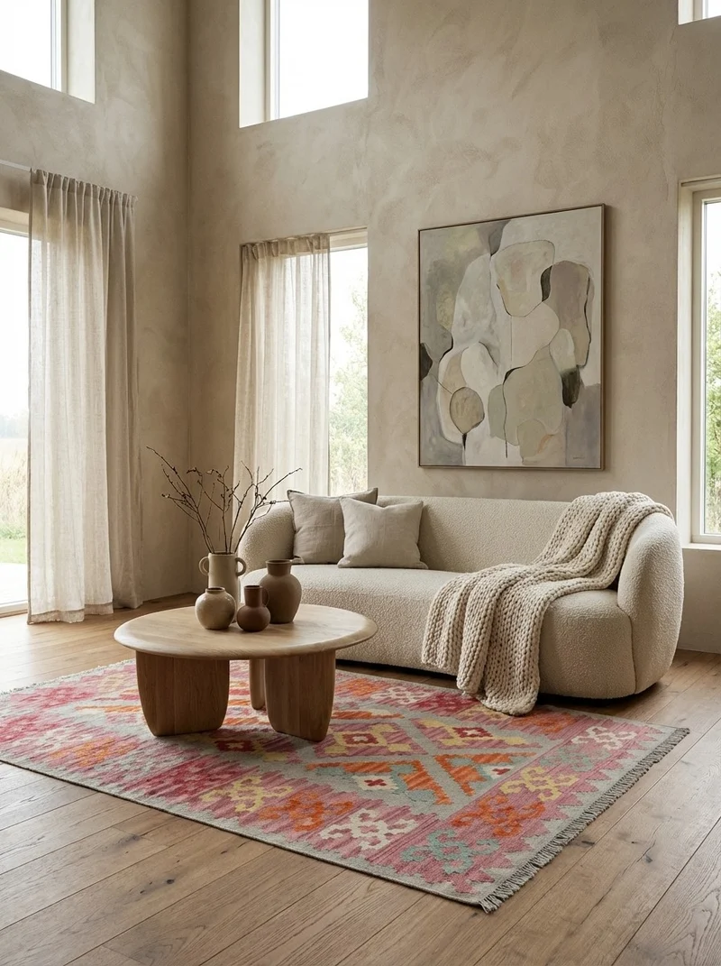 Kelim Gashgai · Handgewebt – Beige, 170x119 cm