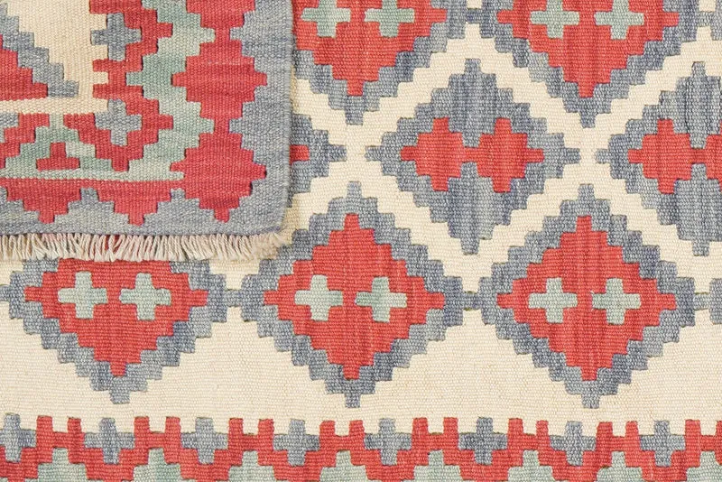 Kelim Gashgai · Handgewebt – Beige, 204x87 cm