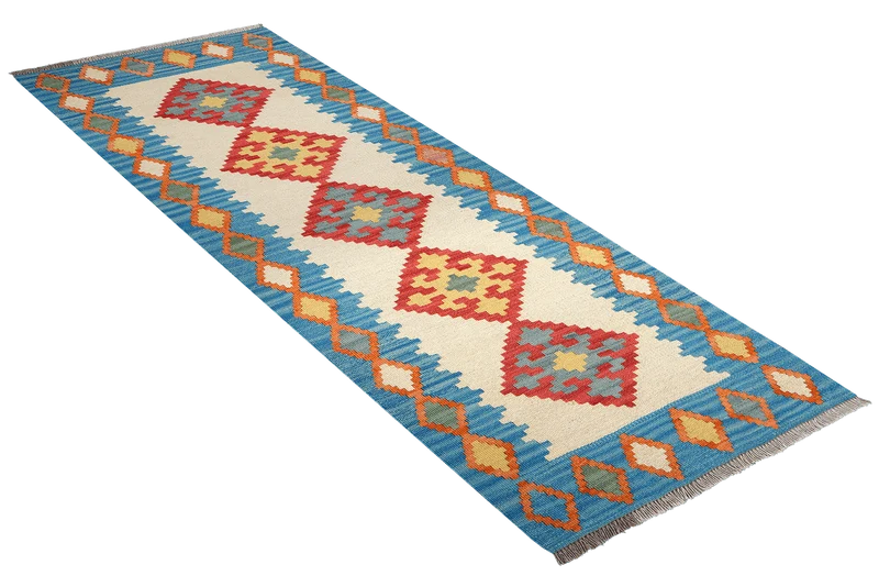 Kelim Gashgai · Handgewebt – Beige, 200x79 cm