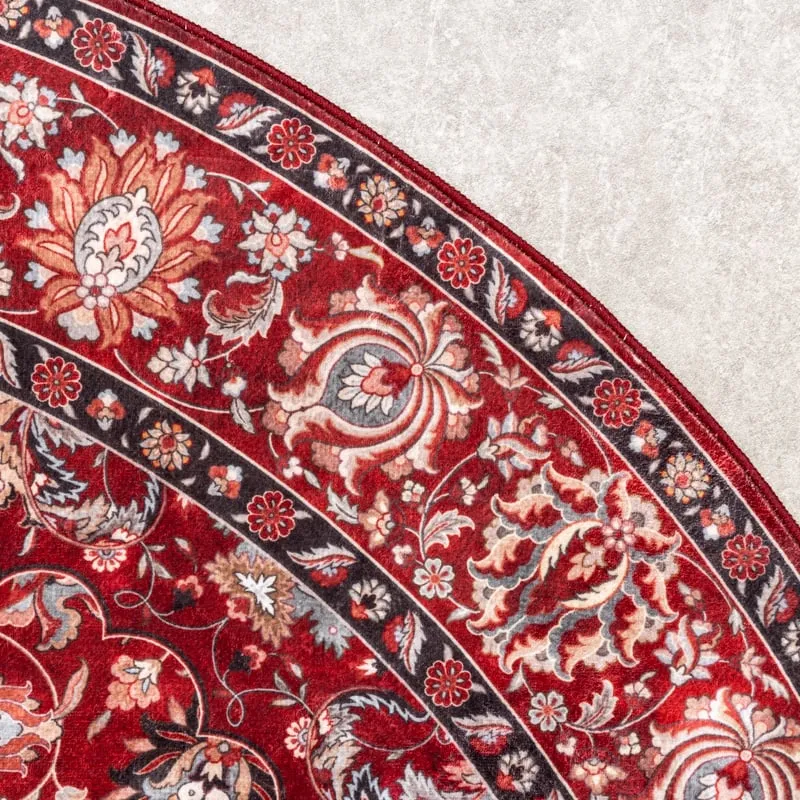 Teppich Vintage Rund - Imagine Medaillon Rot