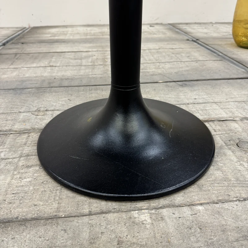 Designer Loungetisch Beistelltisch Rund Glasplatte Dunkle Eiche Schwarz Gebraucht