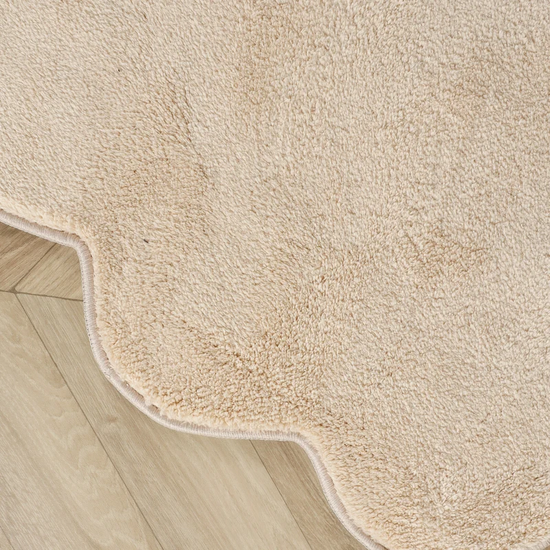 Waschbarer Teppich Rund - Puck Beige