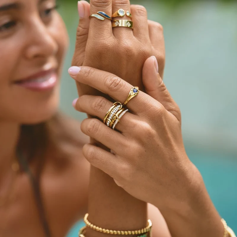 Entwine Gold Crystal Link Ring