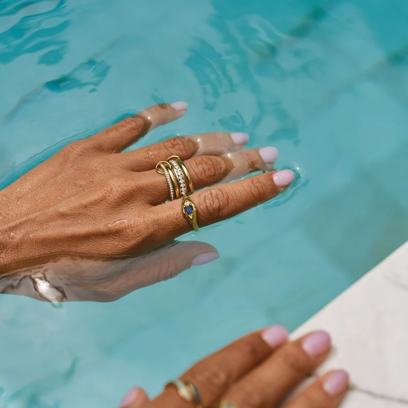 Entwine Gold Crystal Link Ring