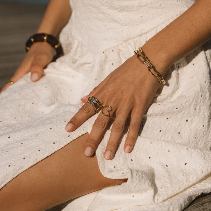 Entwine Gold Crystal Link Ring