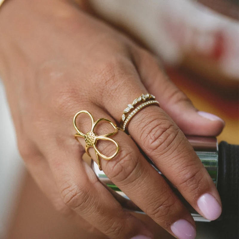 Laurel Glow Crystal Double-Band Ring